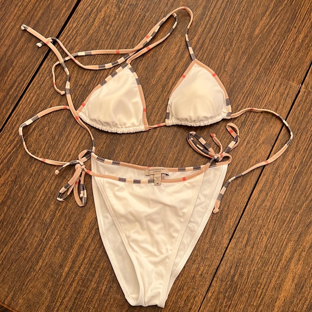 Never Worn White Burberry Bikini